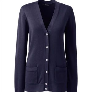 Womens Cotton Modal Long Sleeve V-neck Cardigan